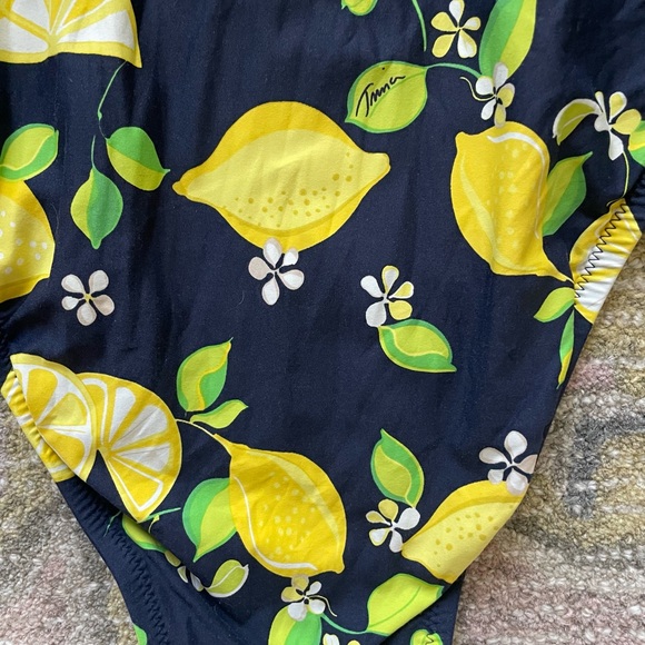 Trina Turk Lemon Love One Piece Swimsuit Size 6 - Picture 5 of 9